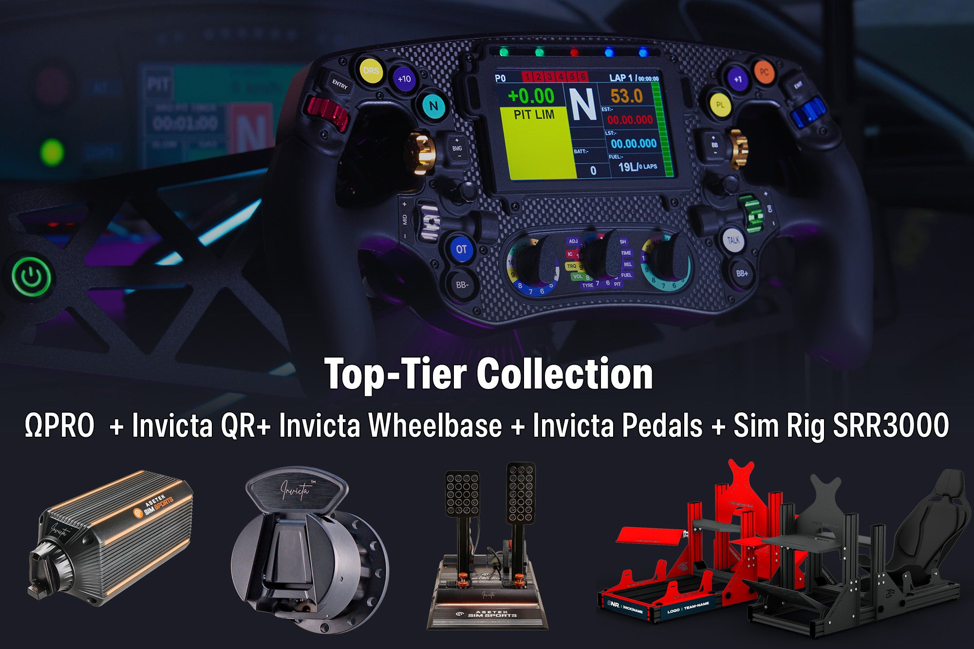 Top-Tier Collection<br>[ΩONE + Invicta QR + Forte Wheelbase + Forte Pedals & Sim Rig SRR3000]